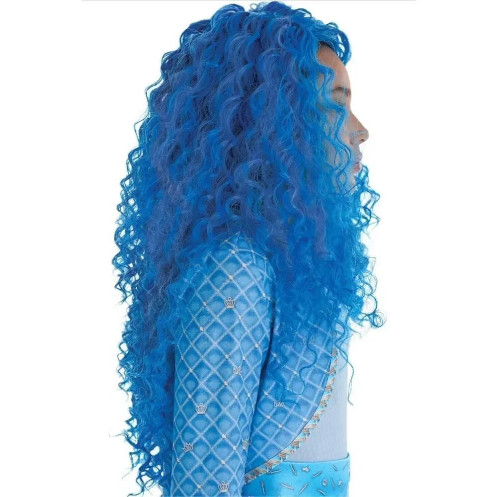 DESCENDANTS 4 The Rise of Red CHLOE WIG Child Blue Curly Hair Girls' Costume NWT